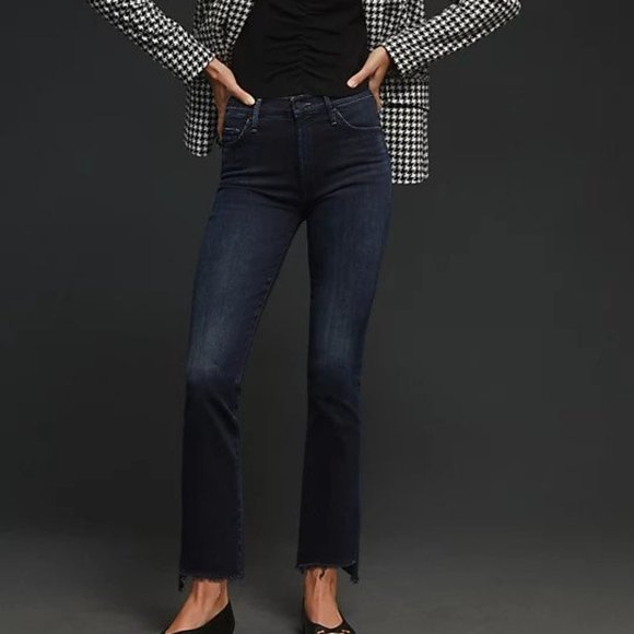 Anthropologie MOTHER The Insider Mid-Rise Ankle Fray Jeans 28